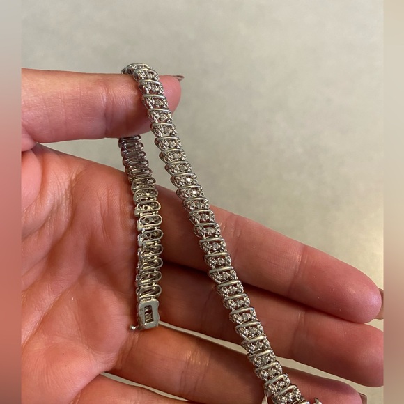 NEW!!! Sterling Silver Diamond Bracelet - Picture 5 of 6